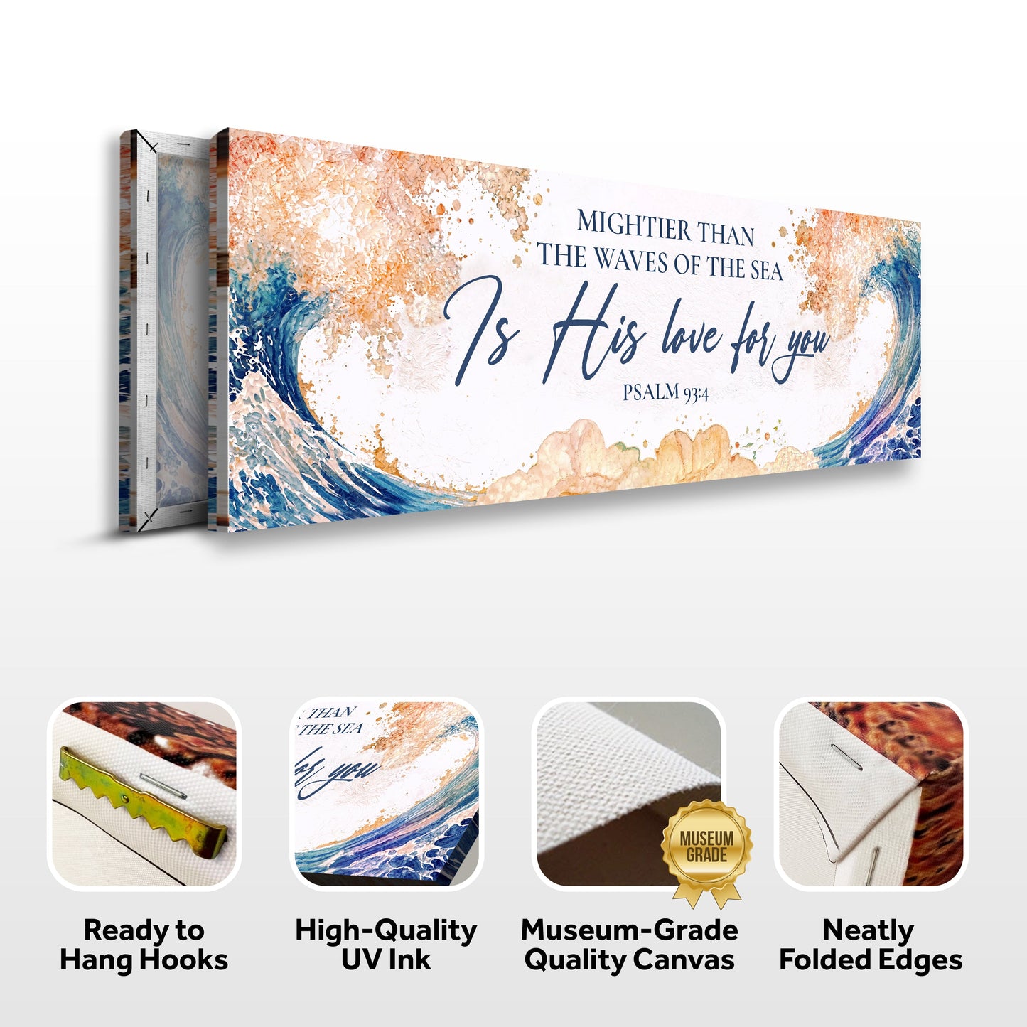 Mightier Than the Waves Psalm 93:4 Faith Canvas