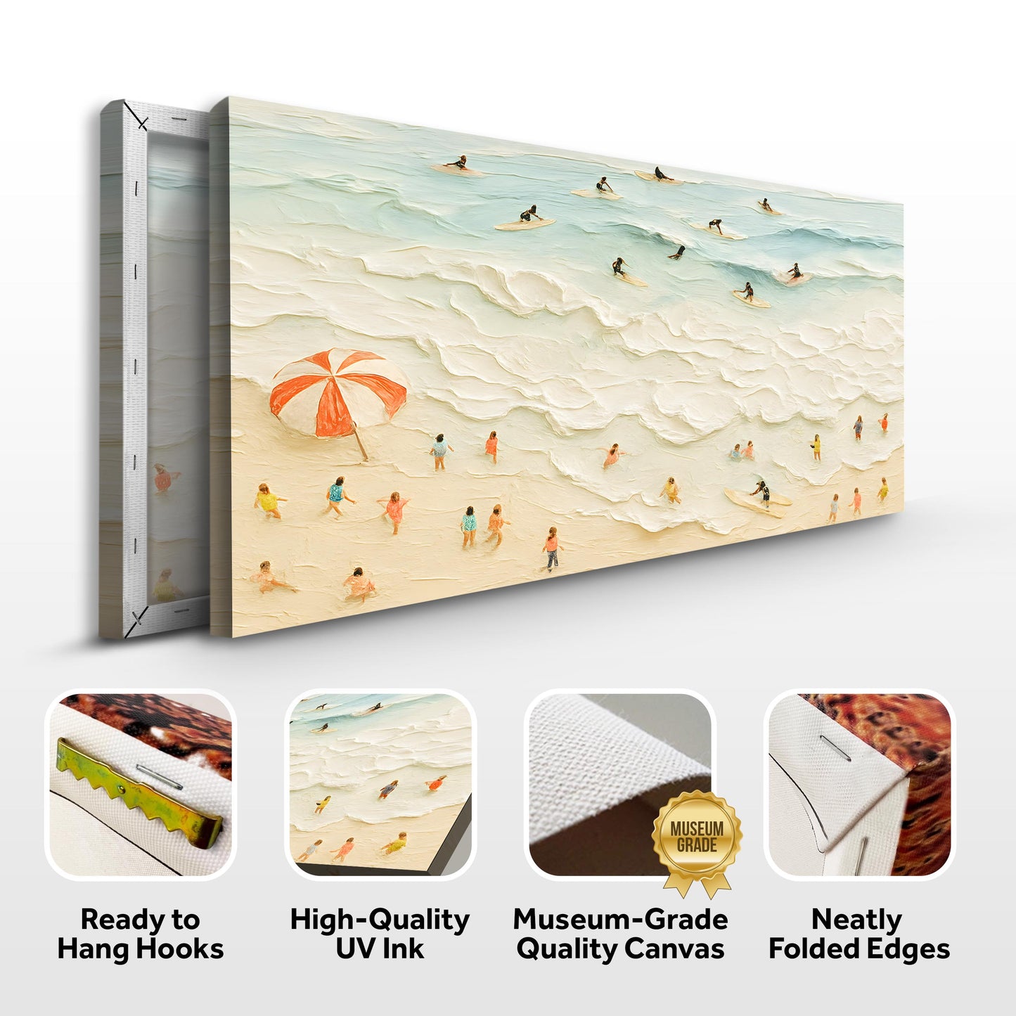 Beach Days Coastal Canvas Wall Art
