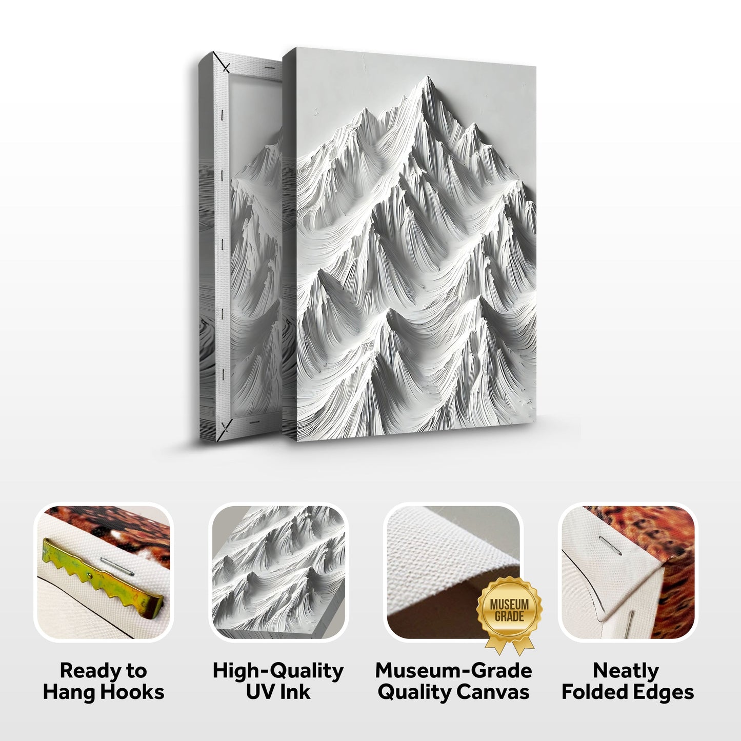 White Mountain Landscape Canvas Wall Art