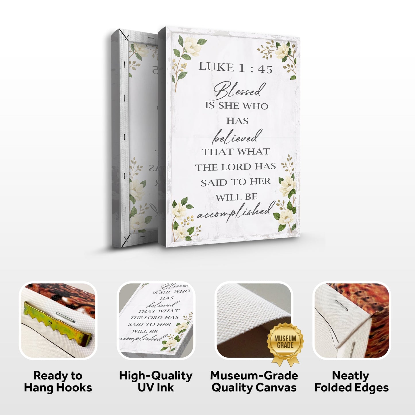 Blessed Is She Who Has Believed Luke 1:45 Canvas Wall Art