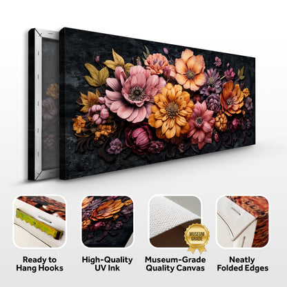 Colorful Realistic Floral Canvas Wall Art