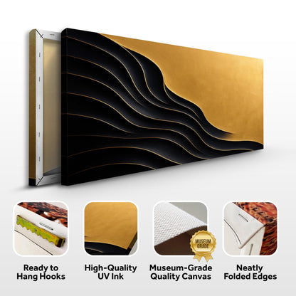 Black and Gold Minimalist Abstract Canvas Wall Art