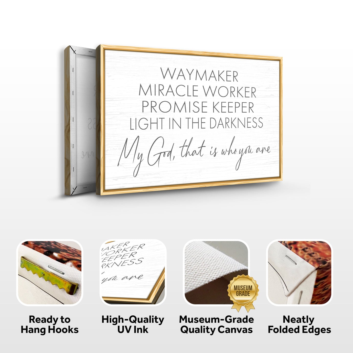 Way Maker Miracle Worker Faith Sign Canvas Wall Art