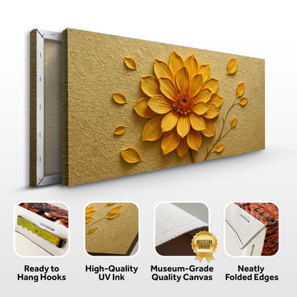 Golden Dandelion Minimalist Canvas Wall Art - Abstract Print