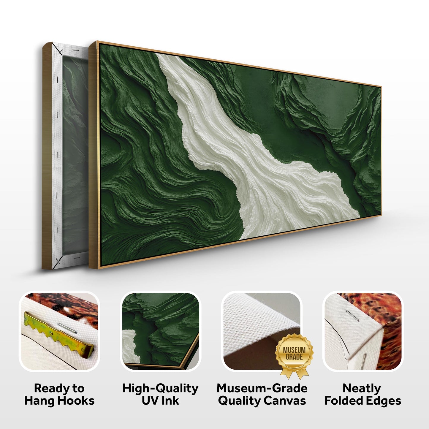 Green Rivers Abstract Canvas Wall Art