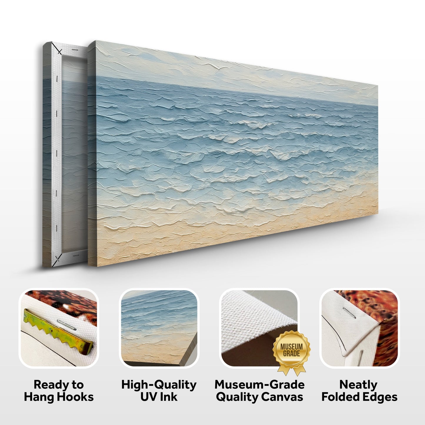 Serene Ocean Wave Coastal Canvas Wall Art