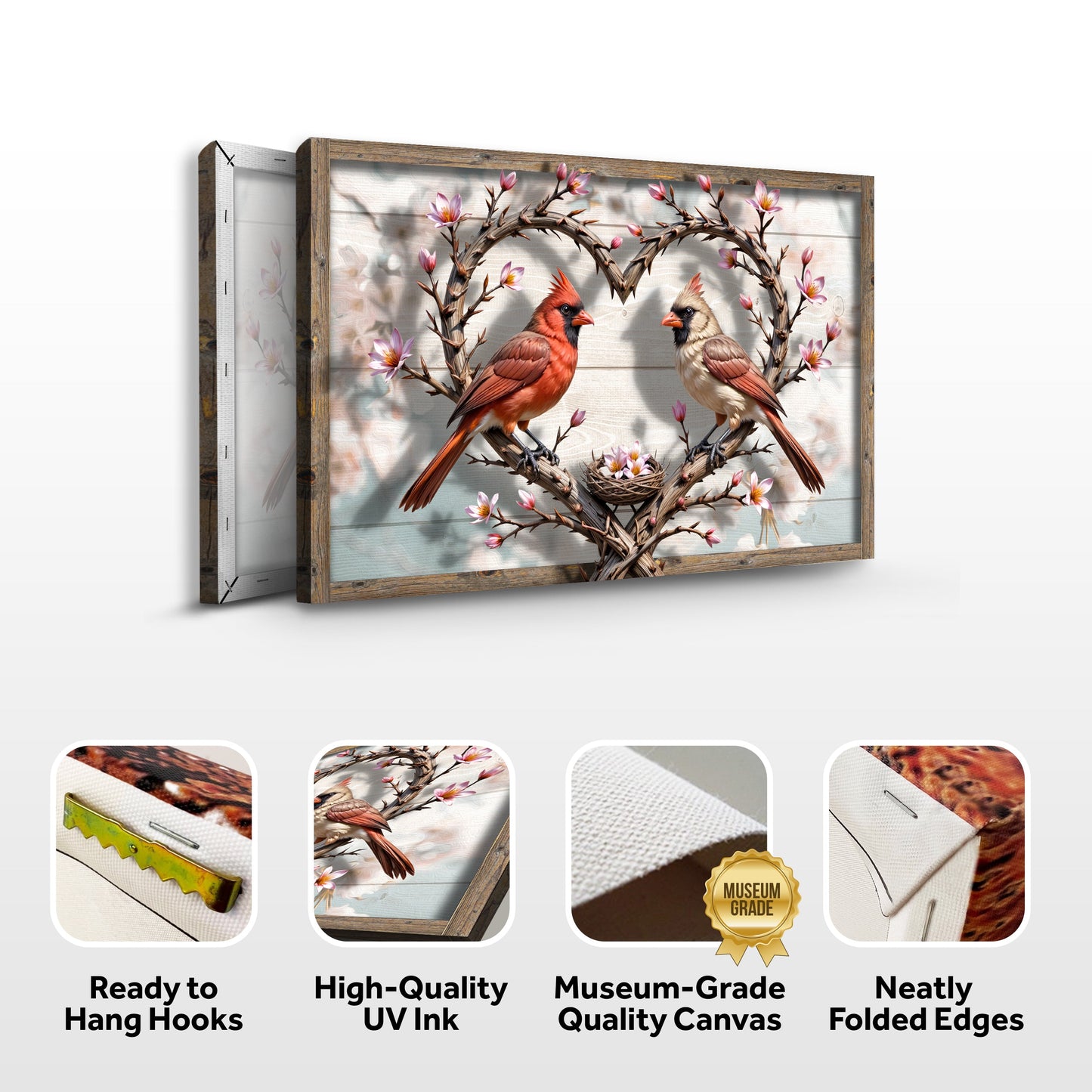 3D Cardinals Canvas Wall Art V