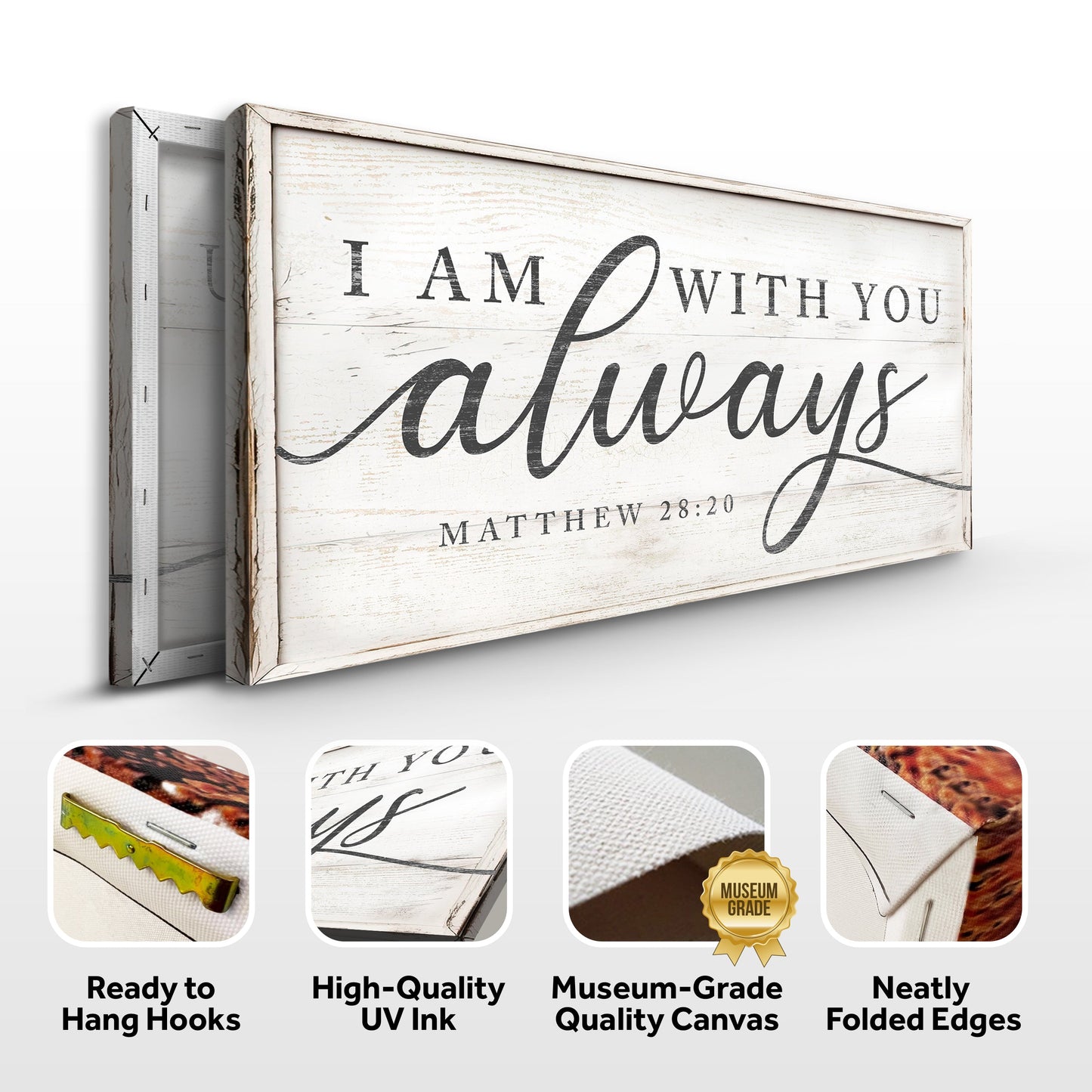 Matthew 28:20 I Am With You Always Faith Canvas Wall Art