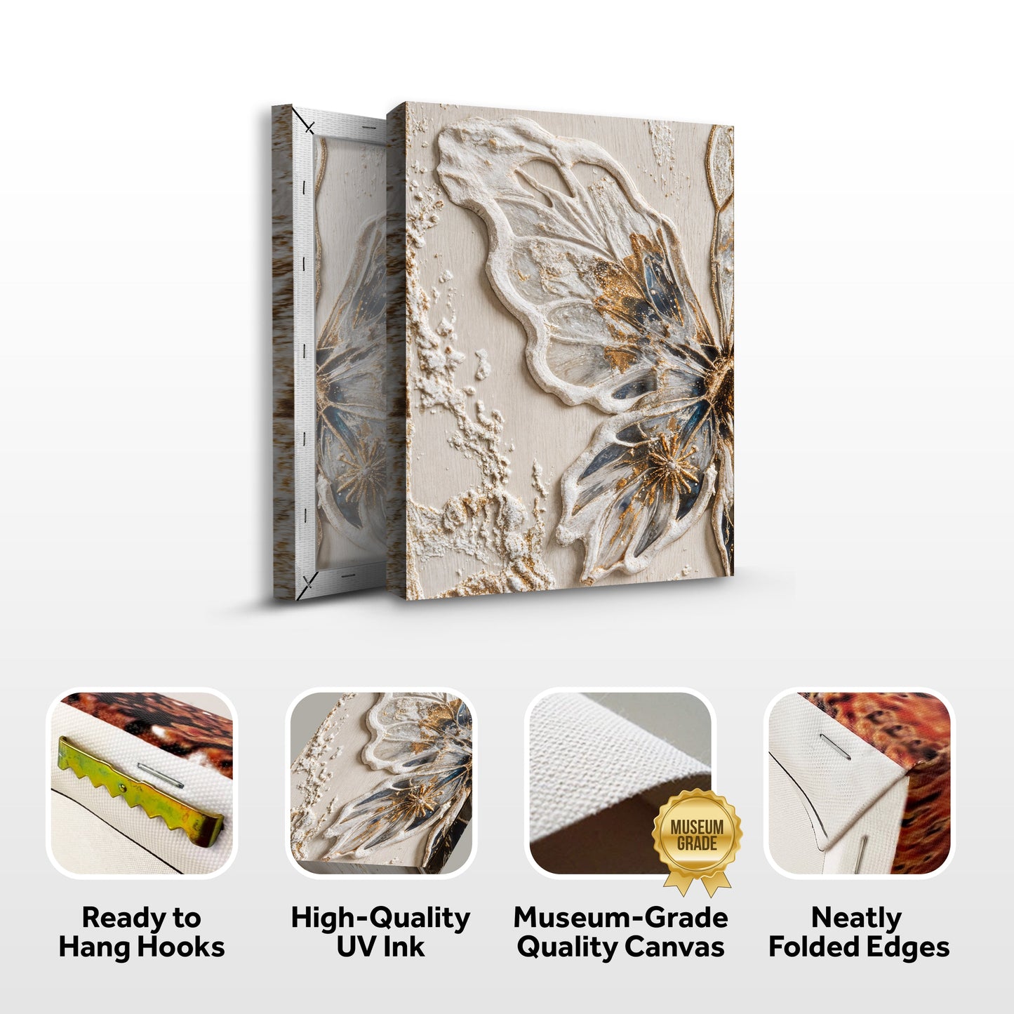 Half Butterfly Canvas Wall Art