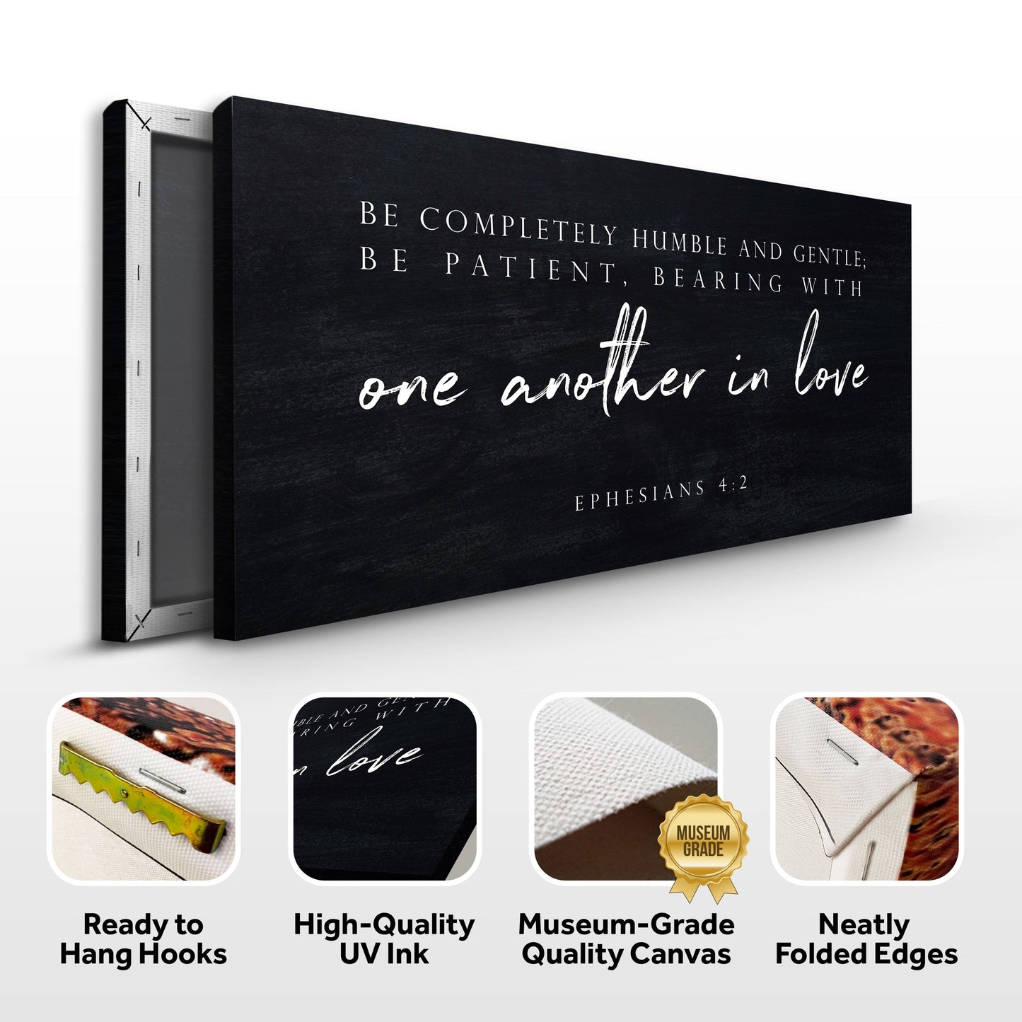 Ephesians 4:2 Faith Canvas Sign Humble and Gentle