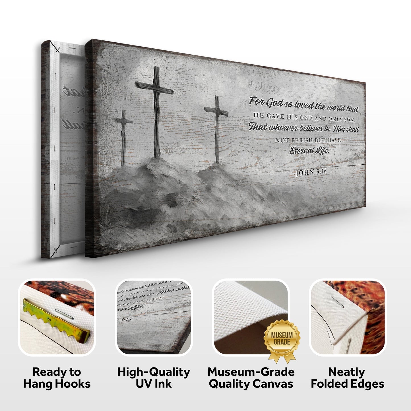John 3:16 Loved the World Bible Canvas Art