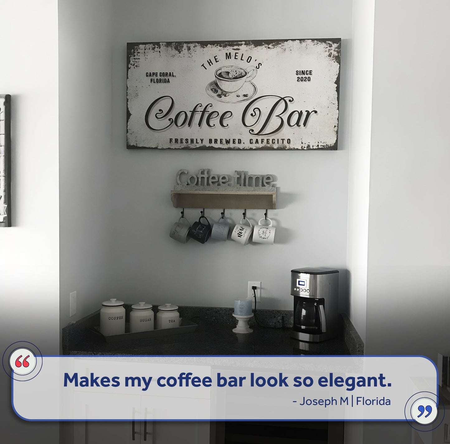 Coffee Bar Personalized Canvas Sign IV