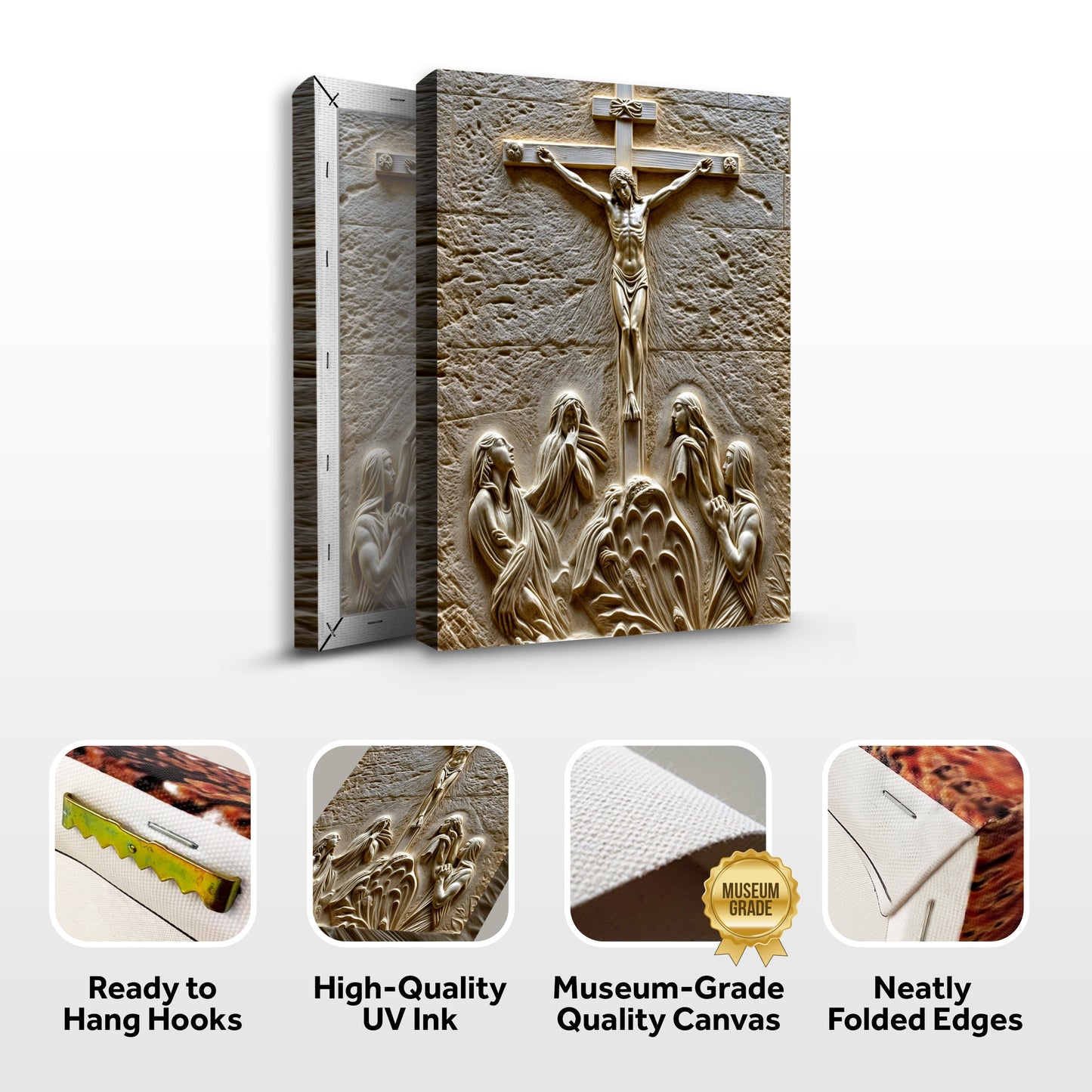 Three Crosses on Calvary Hill Canvas Wall Art