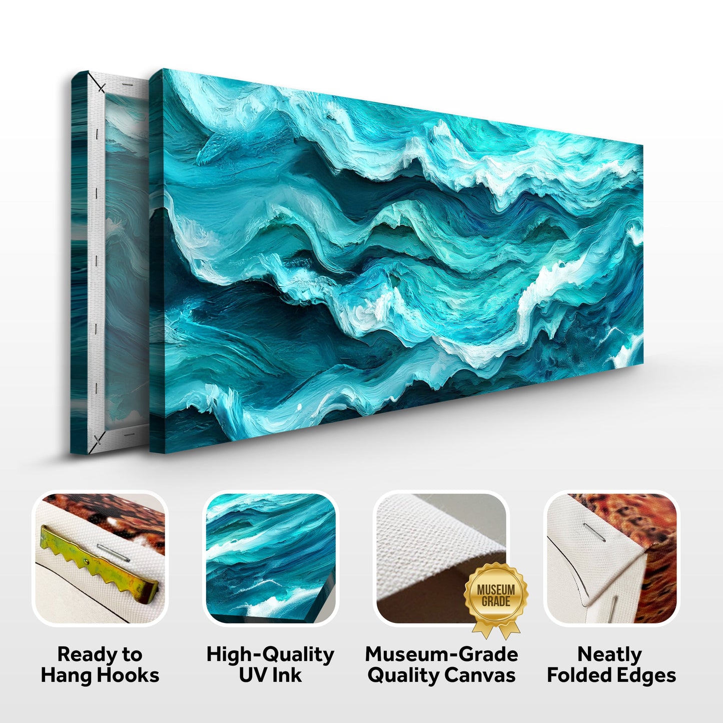 Blue Ocean Coastal Canvas Wall Art