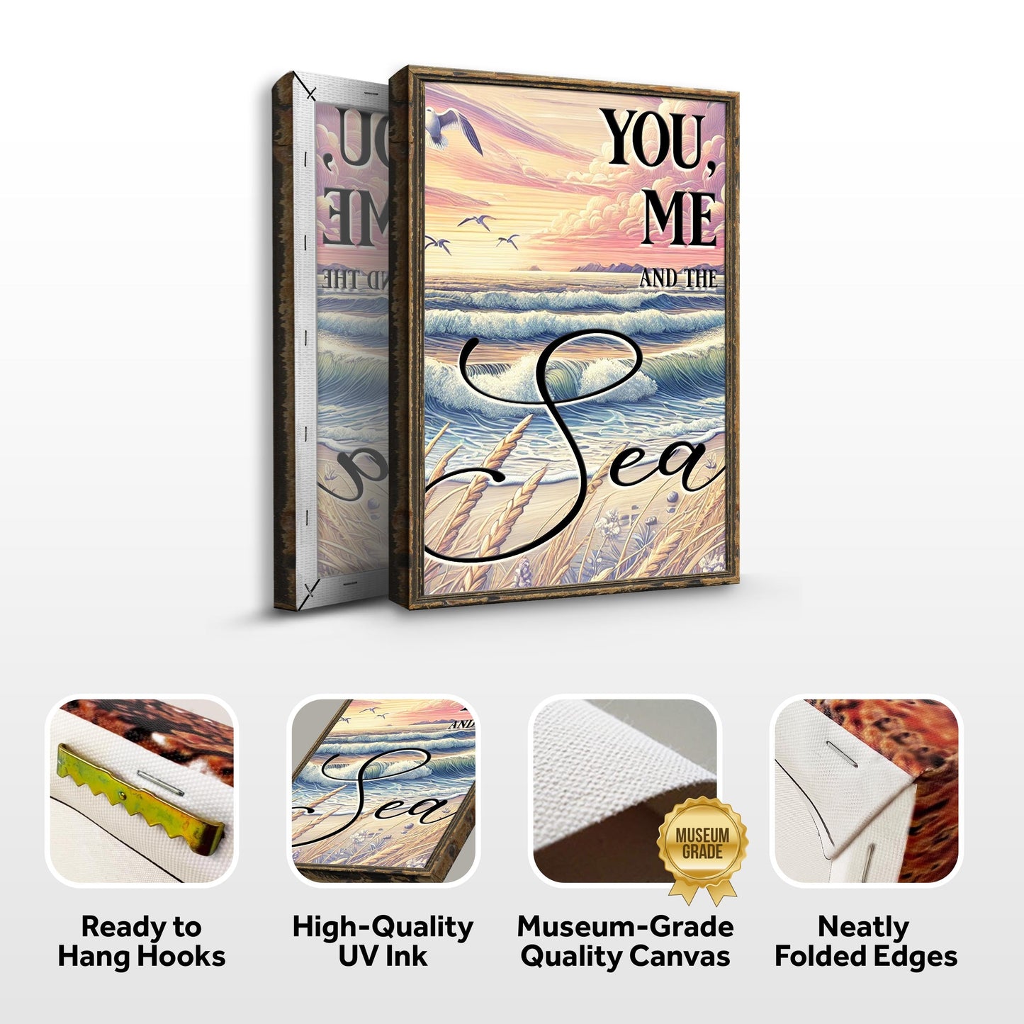 You Me and the Sea Coastal Canvas Wall Art