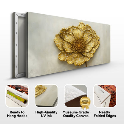 Golden Dandelion Minimalist Abstract Canvas Wall Art II