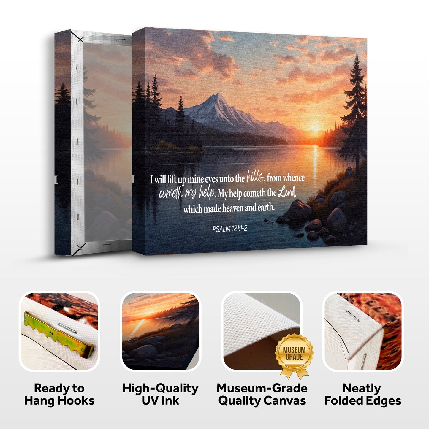 Psalm 121:1-2 A Song of Ascents Faith Canvas Wall Art