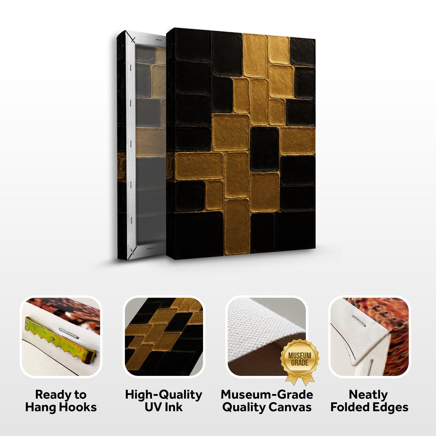 Contemporary Black and Gold Canvas Wall Art II