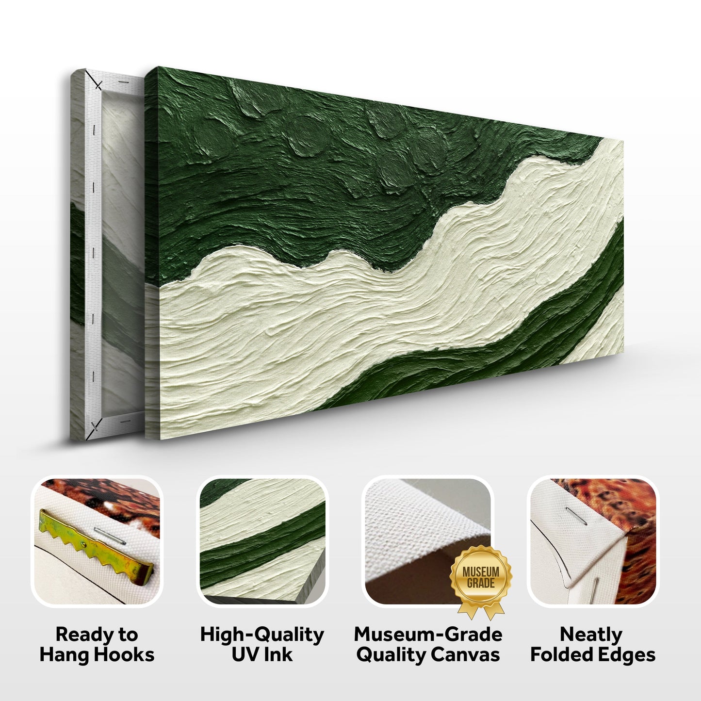 Green Rivers Abstract Canvas Wall Art VII