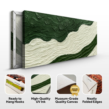 Green Rivers Abstract Canvas Wall Art VII
