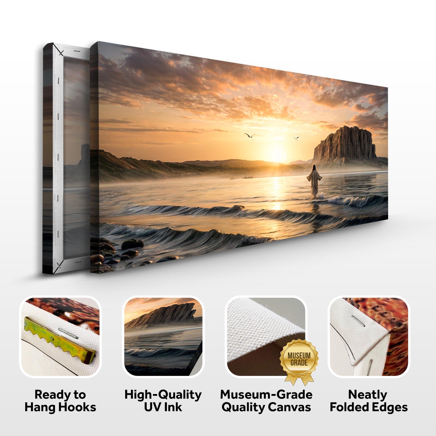 Walking on Water Faith Canvas Wall Art III