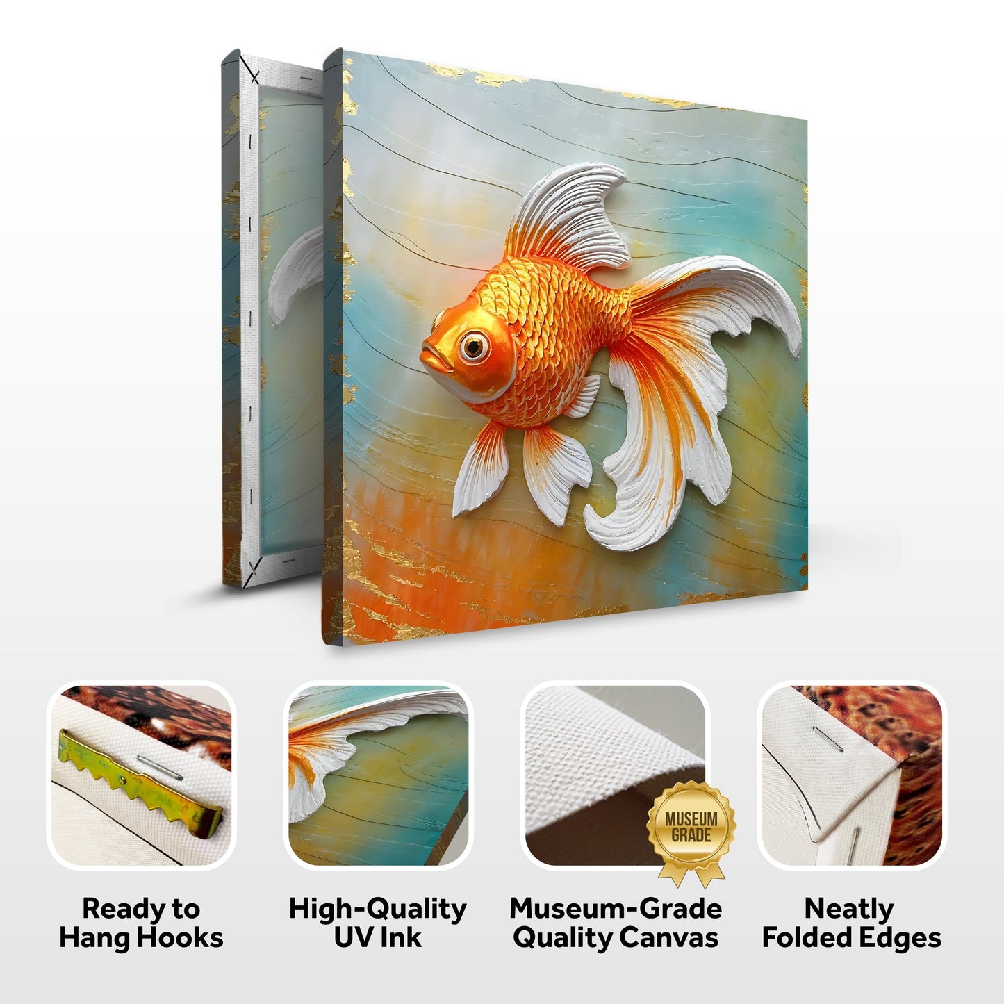 3D Goldfish Canvas Wall Art