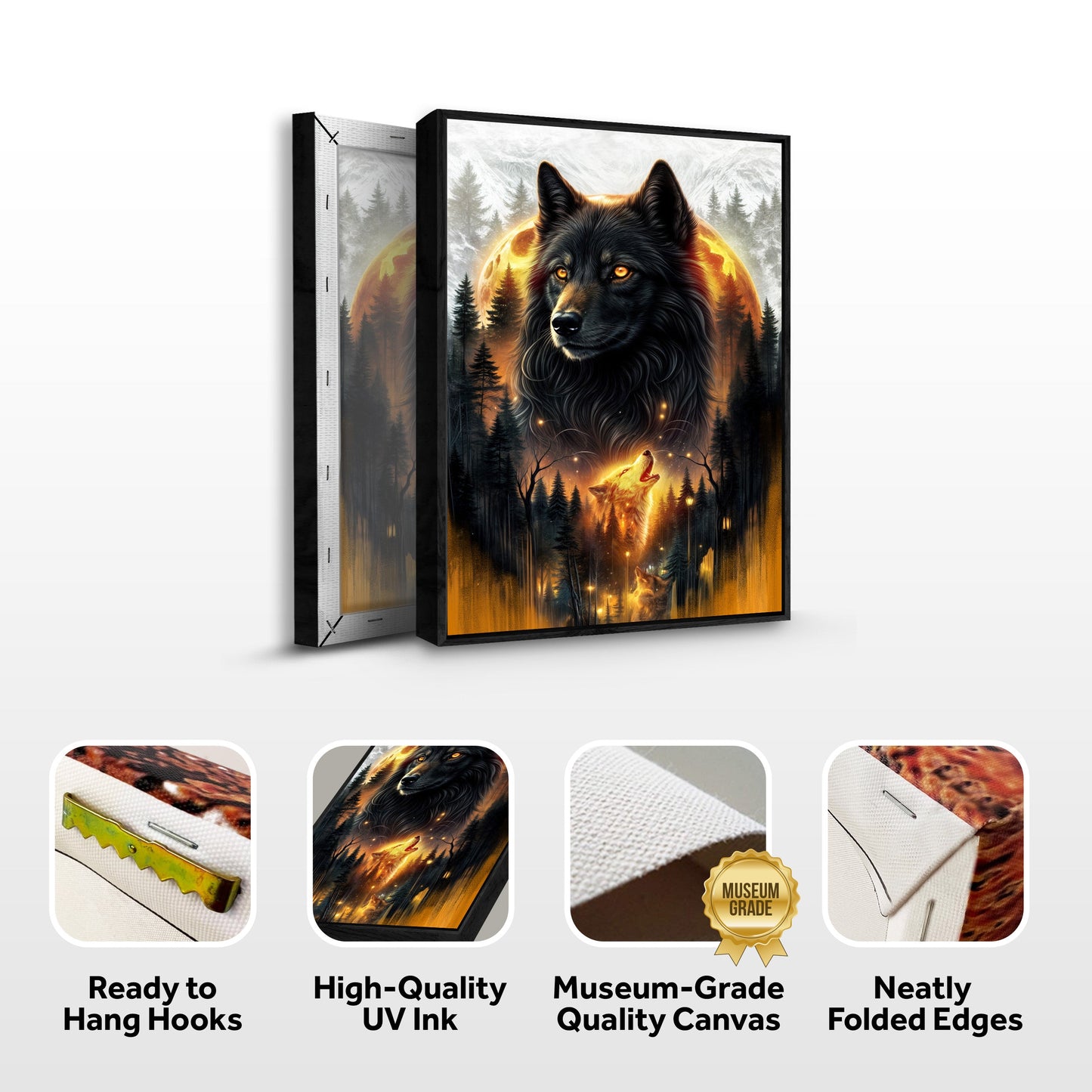 Eclipse of the Alpha Wolf Canvas Wall Art