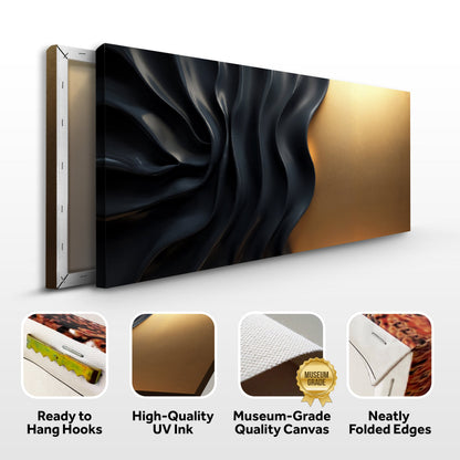 Black and Gold Abstract Minimalist Canvas Wall Art