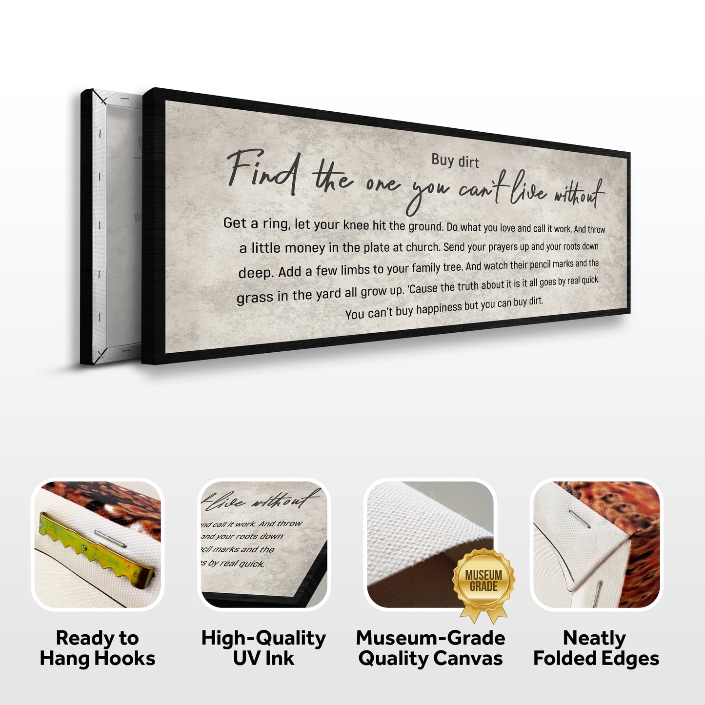 Find The One You Can't Live Without Canvas Sign