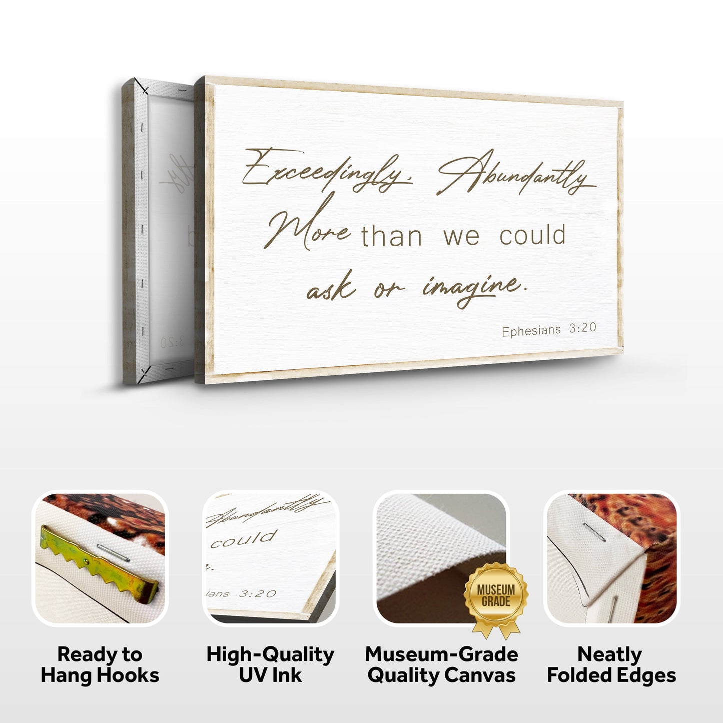Ephesians 3:20 Farmhouse Faith Canvas Sign