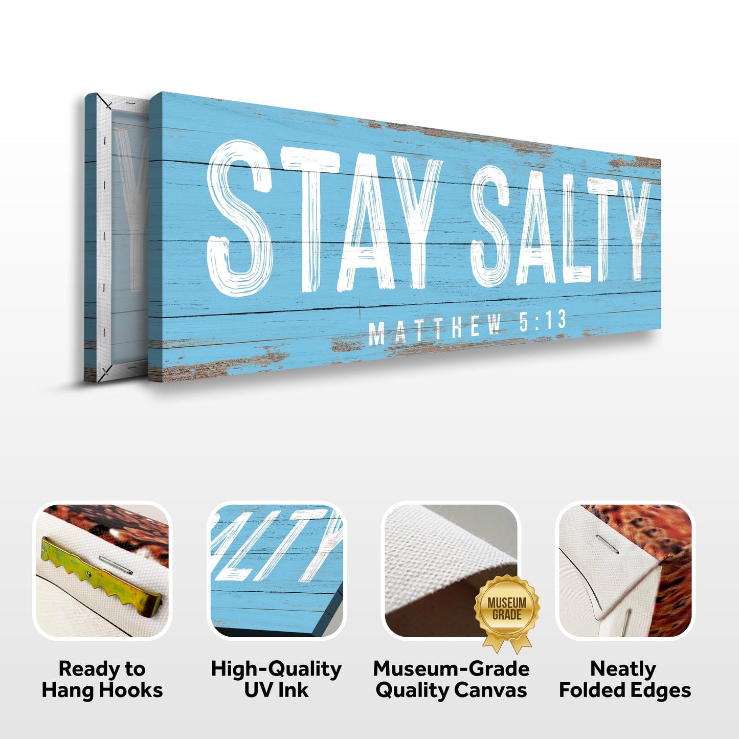 Stay Salty Coastal Ocean Canvas Wall Art