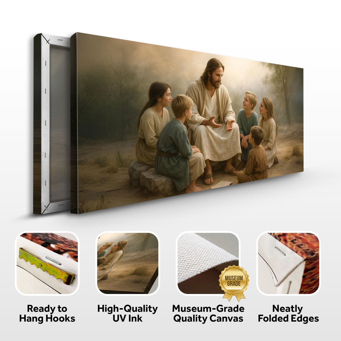 Jesus with Children Faith Canvas Wall Art