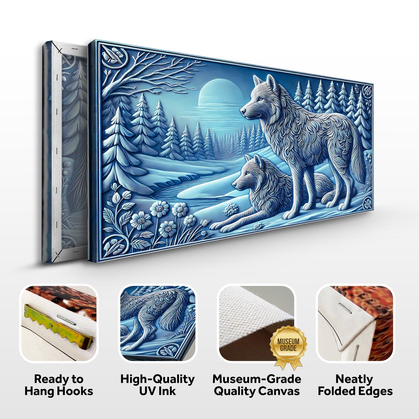 3D Wolves Wall Art Decor