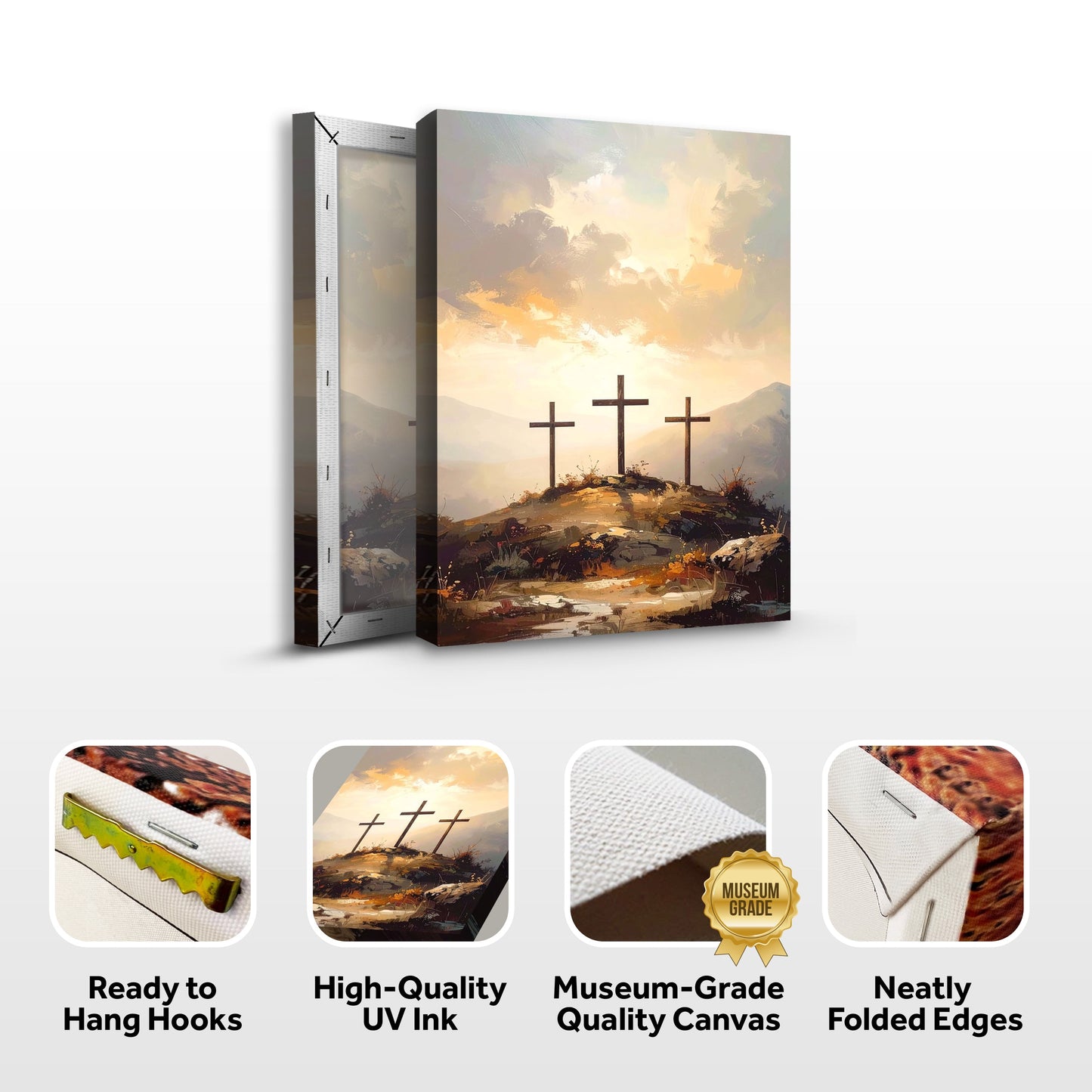 Three Crosses on Calvary Faith Canvas Wall Art