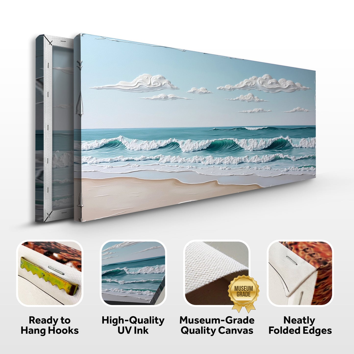 Serene Ocean Wave Canvas Coastal Wall Art