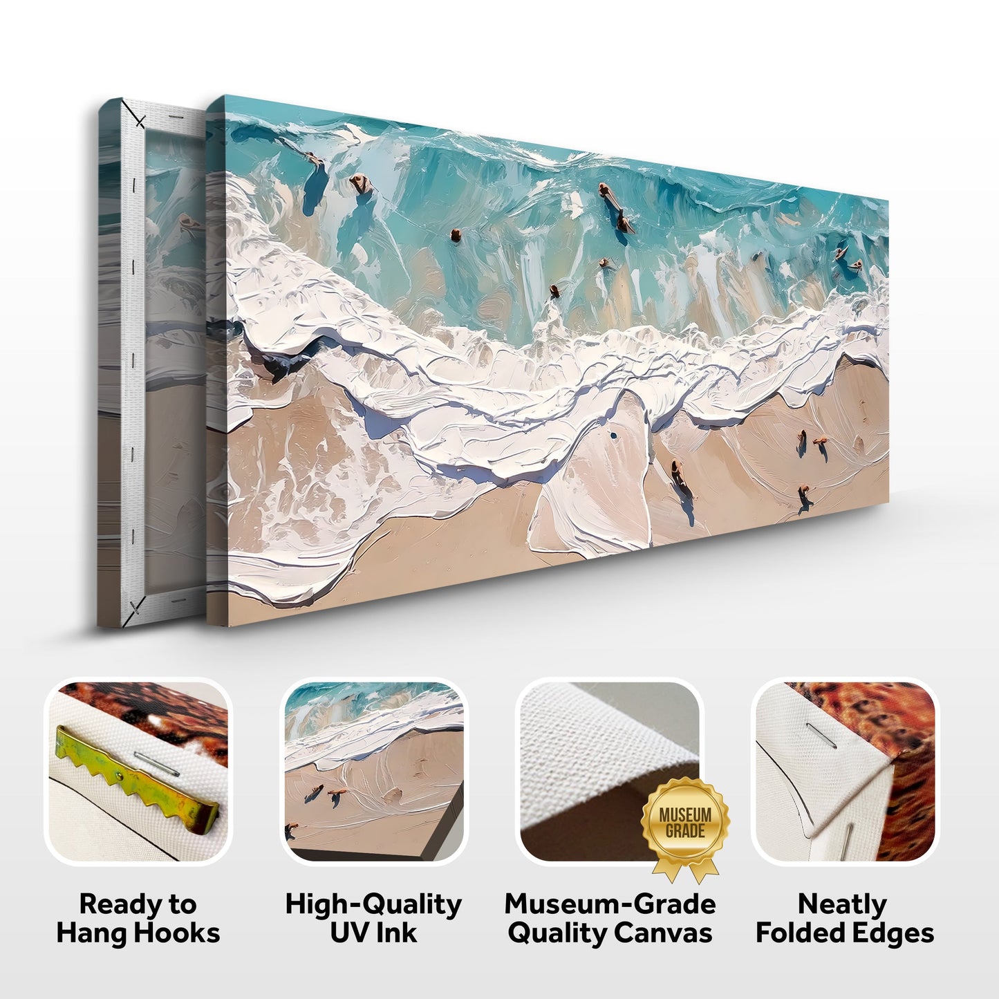 Beach Days Coastal Canvas Wall Art XV