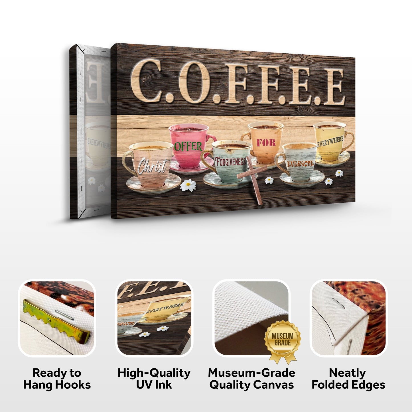 COFFEE Faith Sign Canvas Wall Art