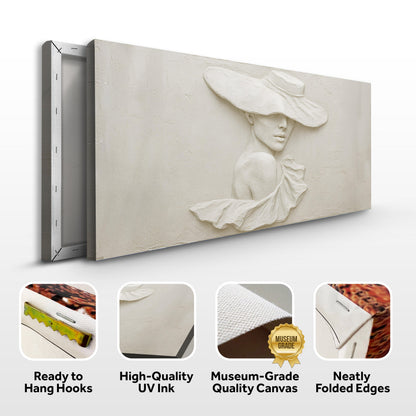 3D Minimalist Female Portrait Canvas Wall Art