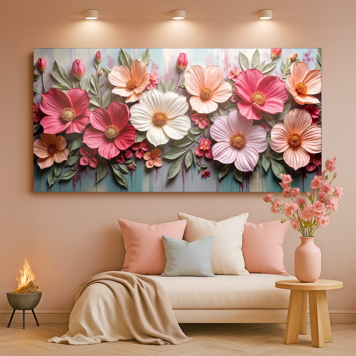 Colorful Realistic Floral Canvas Wall Art