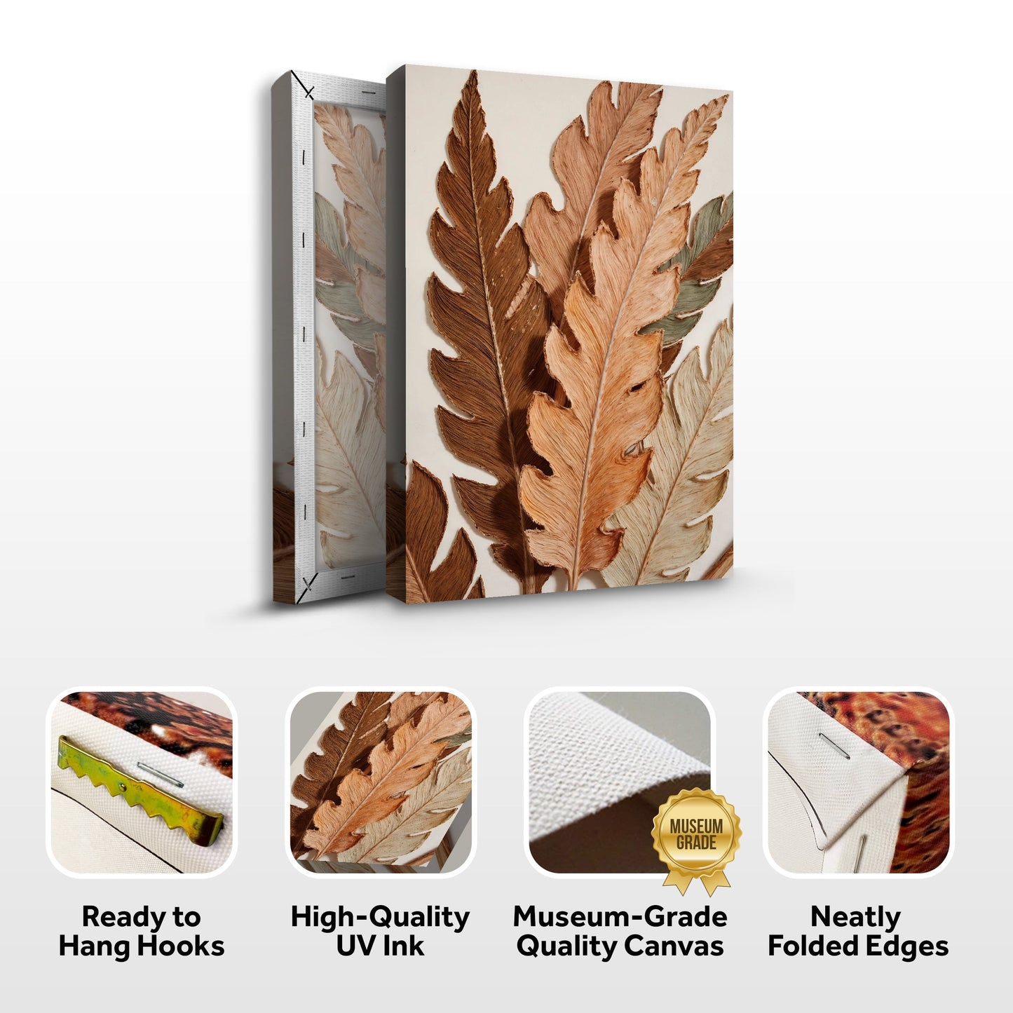 Abstract Autumn Leaves Canvas Wall Art