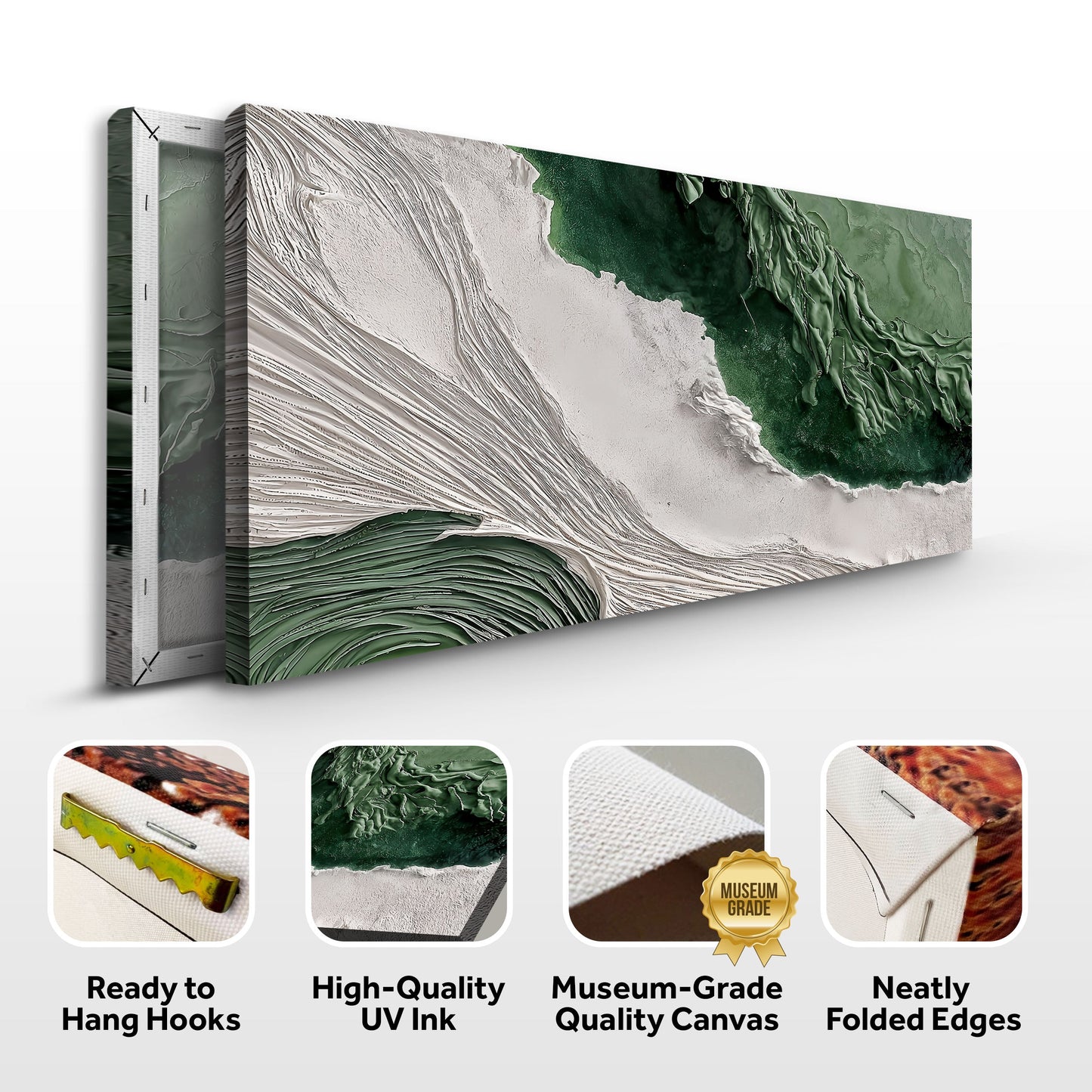 Green Rivers Abstract Canvas Wall Art III