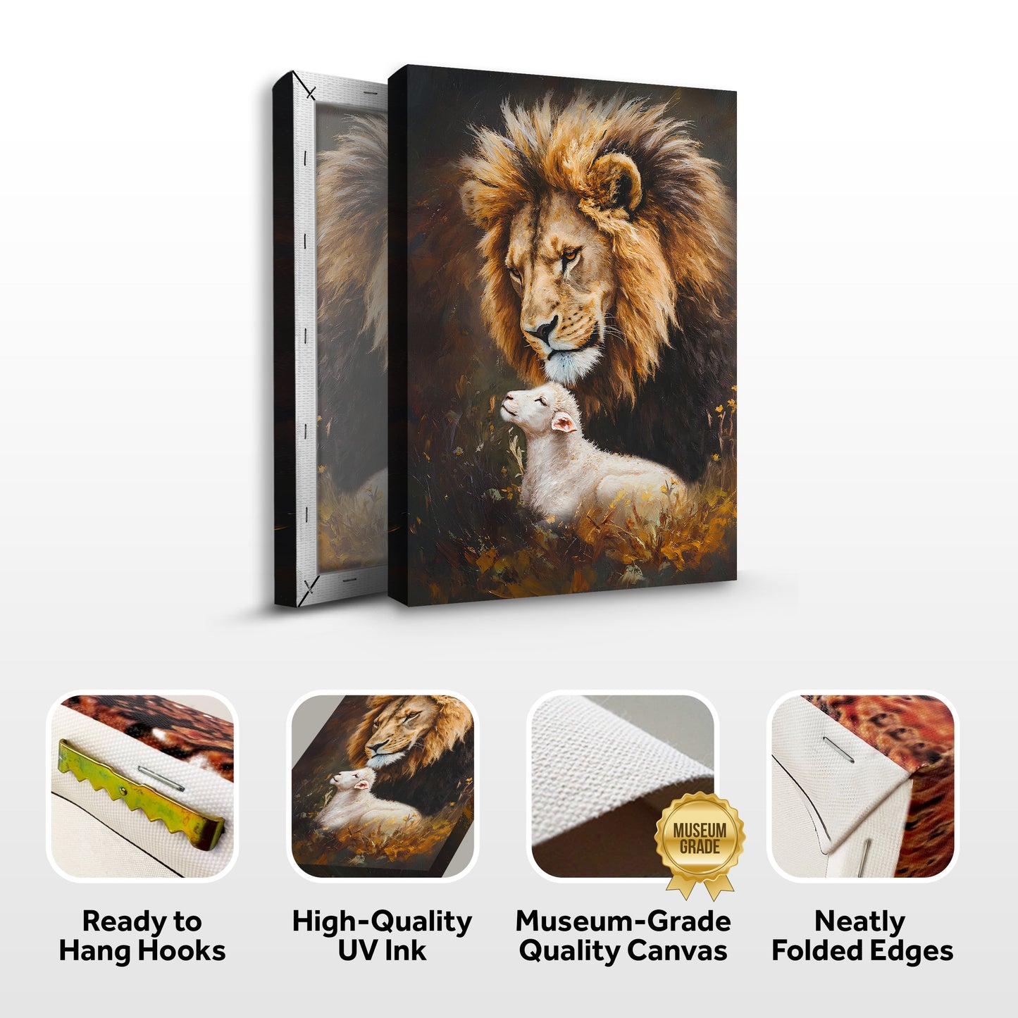 Lion and Sheep Faith Canvas Wall Art