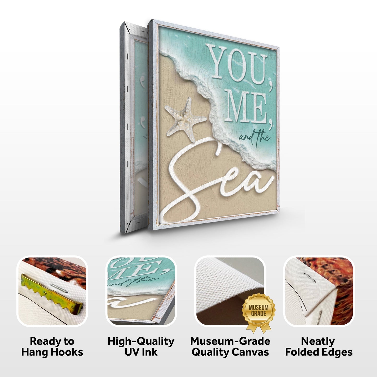 You Me and the Sea Shore Canvas Wall Art