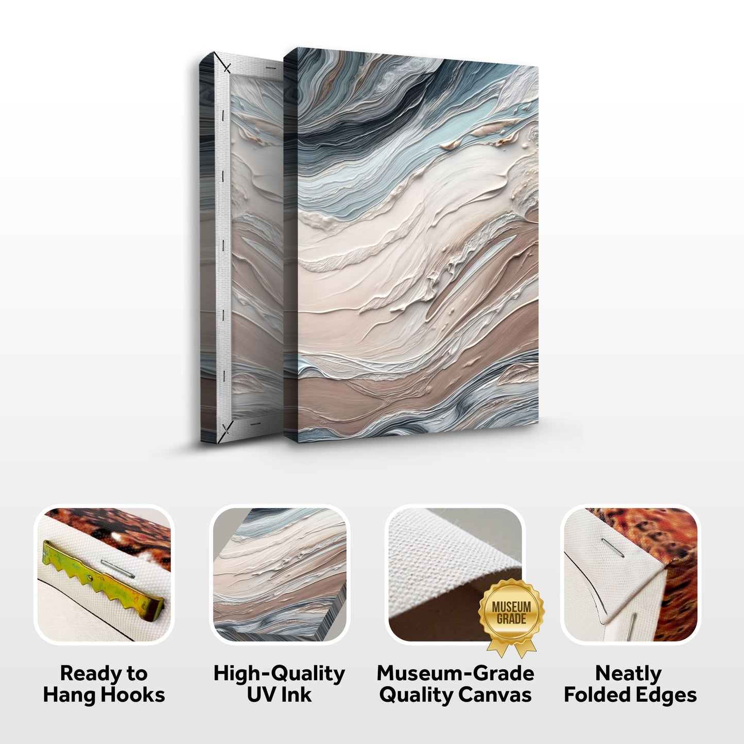 Earth Tone Swirls Abstract Canvas Wall Art