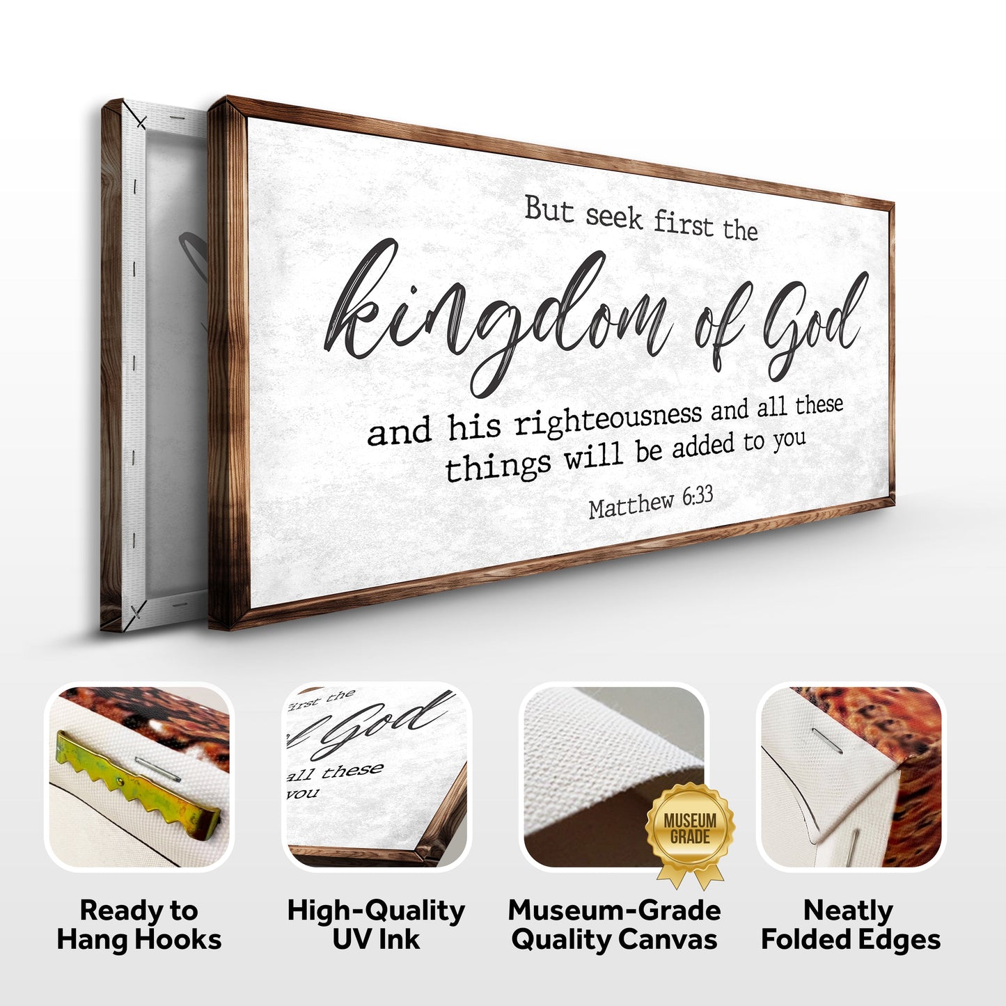 Matthew 6:33 Seek First the Kingdom of God Canvas Art