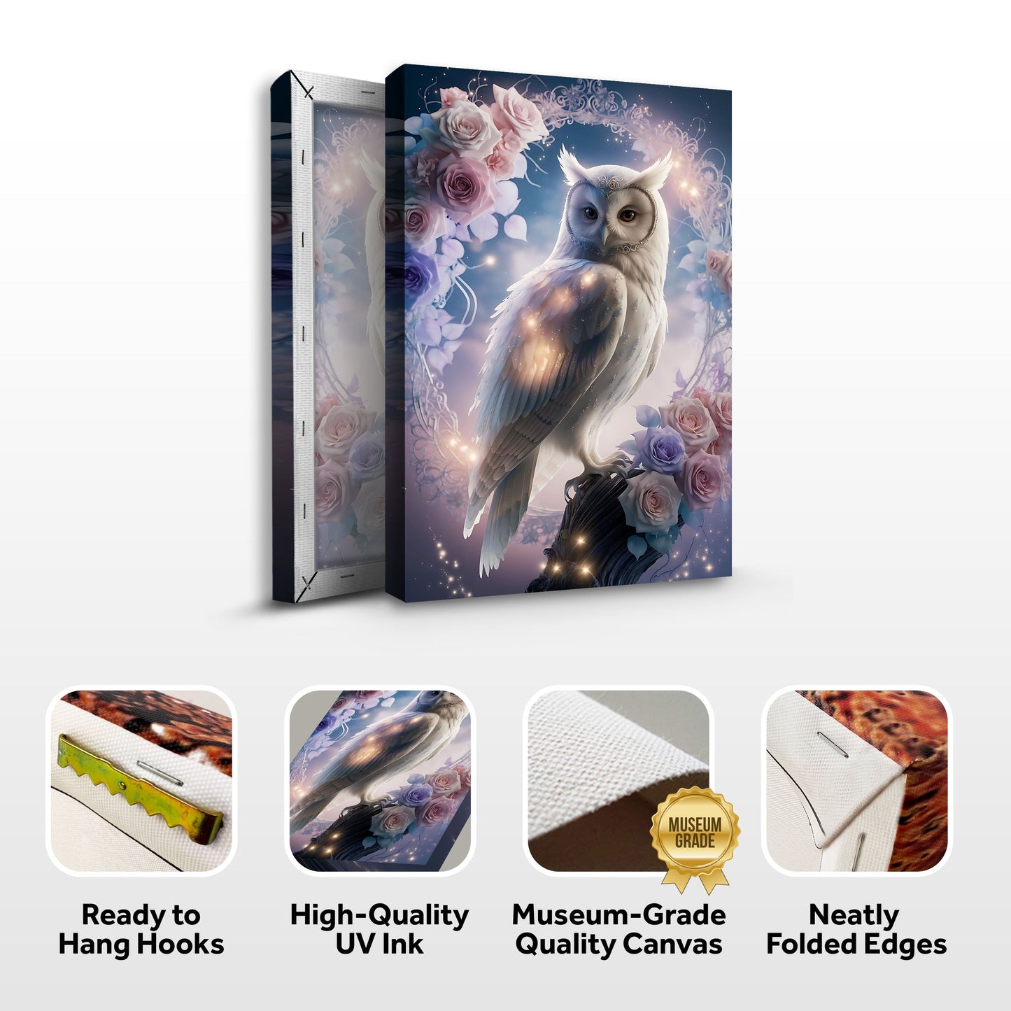 3D Owl Canvas Wall Art