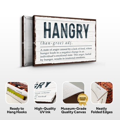 Hangry Kitchen Sign Canvas Wall Art