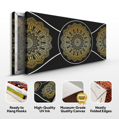 Gold Sacred Geometry Canvas Wall Art - Abstract Print