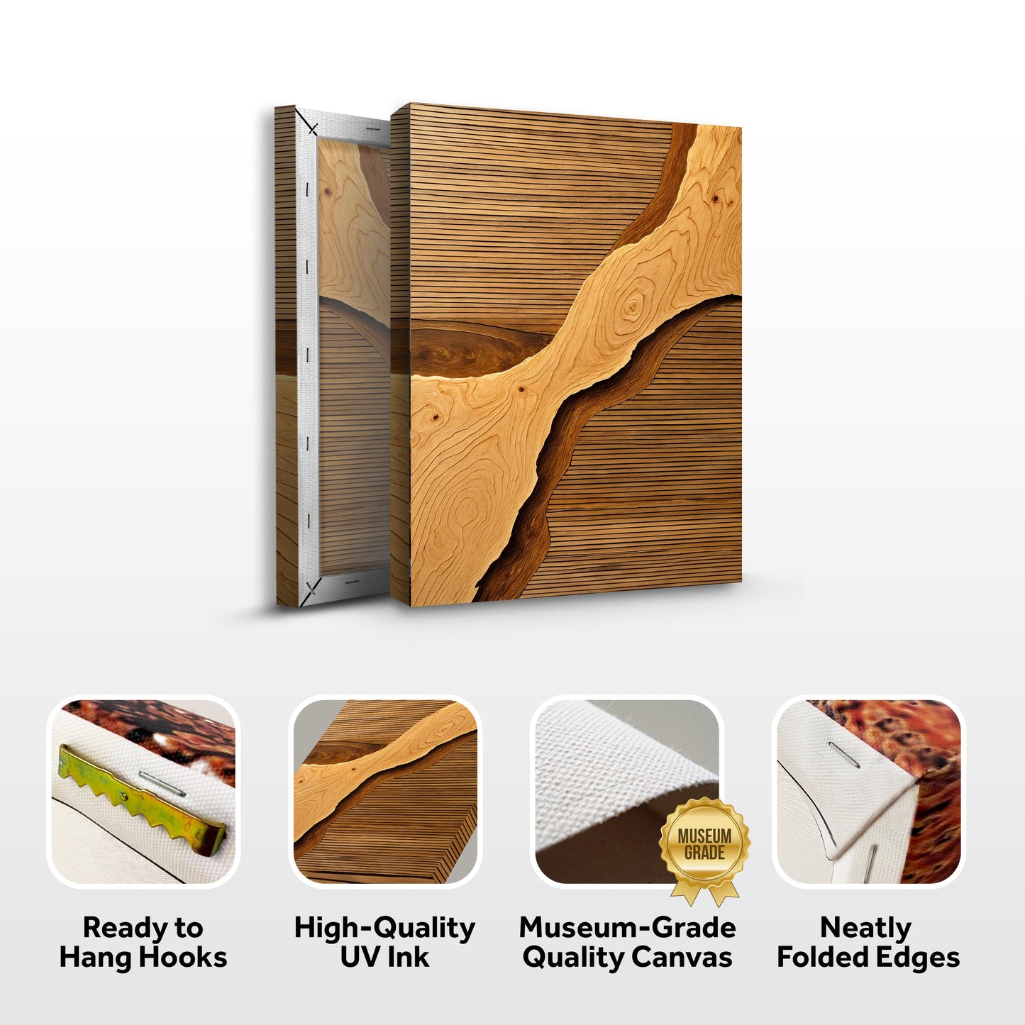 Wood Rift Abstract Canvas Wall Art