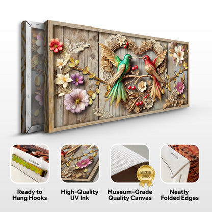 3D Hummingbirds Canvas Wall Art VII